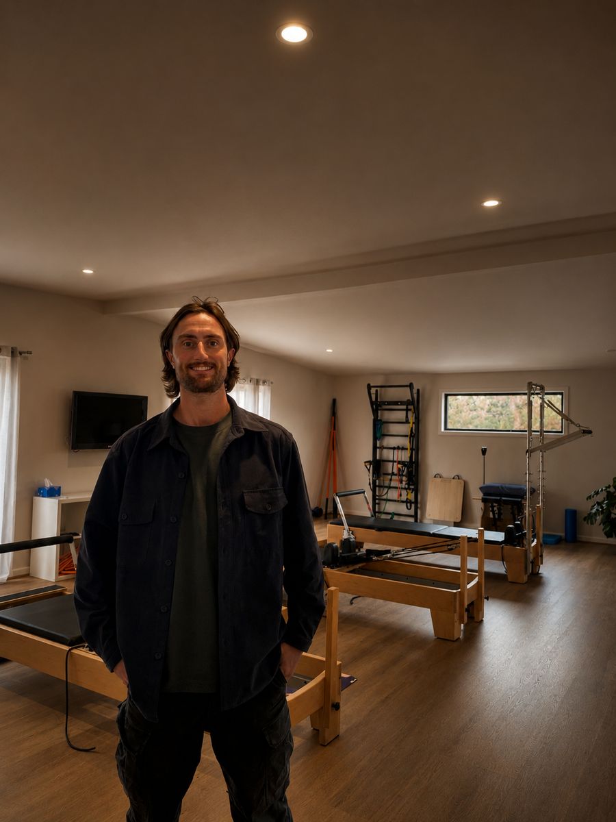 Ned Slater, osteopath, standing in the BodyLab clinic studio in Highton